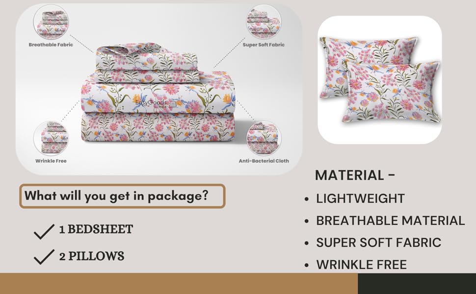 Premium King Size Double Bed Elastic Fitted Premium Bedsheet