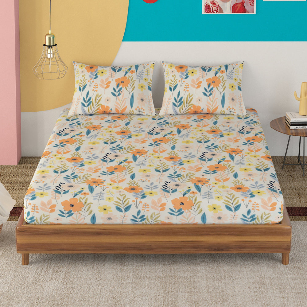 Premium King Size Double Bed Elastic Fitted Premium Bedsheet