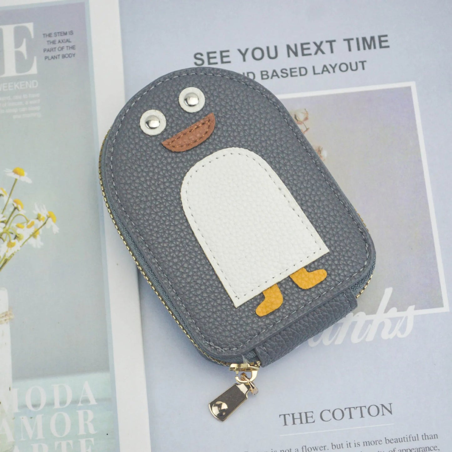 Penguin Leather Card Holder