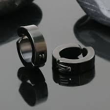 Silver-Plated Circular Hoop Earrings for Men