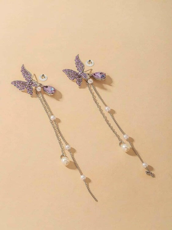 Beautiful purple -blue butterfly earing for any occasion -Jewellery for Women Girls -and Children Earrings