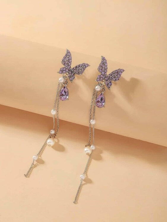 Beautiful purple -blue butterfly earing for any occasion -Jewellery for Women Girls -and Children Earrings