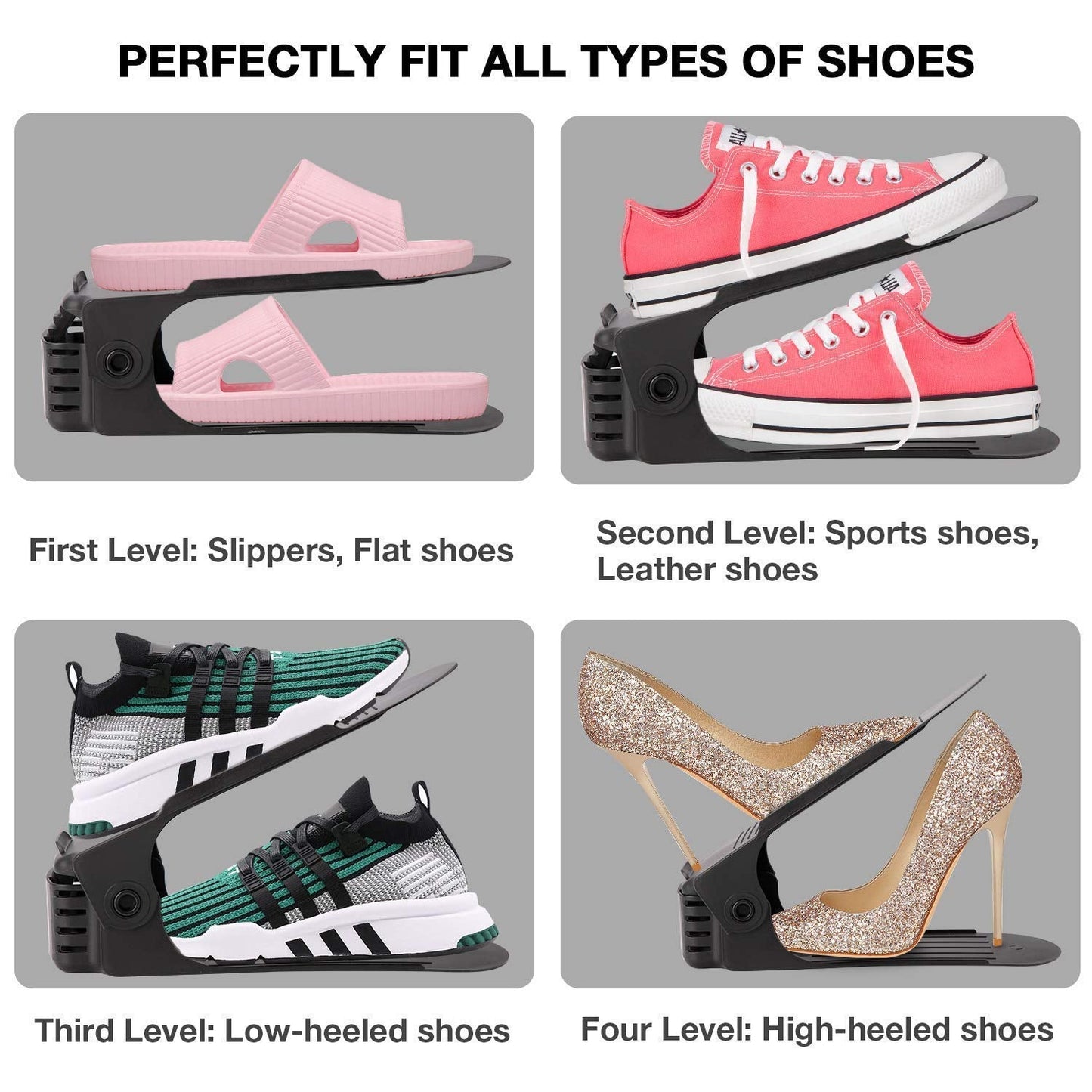 The Adjustable Shoe Rack Space Saver - Premium Quality (Multi Color)