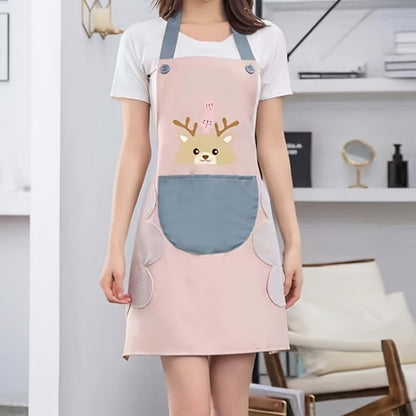 Lovely Cartoon Deer Waterproof Kitchen Apron
