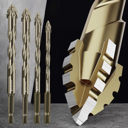 High-Strength 4-Flute Serrated Eccentric Drill Bit Kit