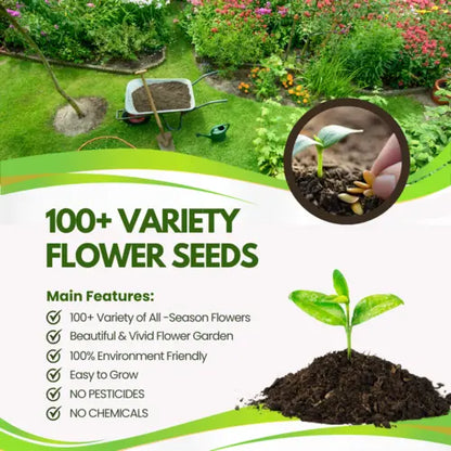 Multiple Variety Of Flower Seeds (Pack of 100 Seeds)