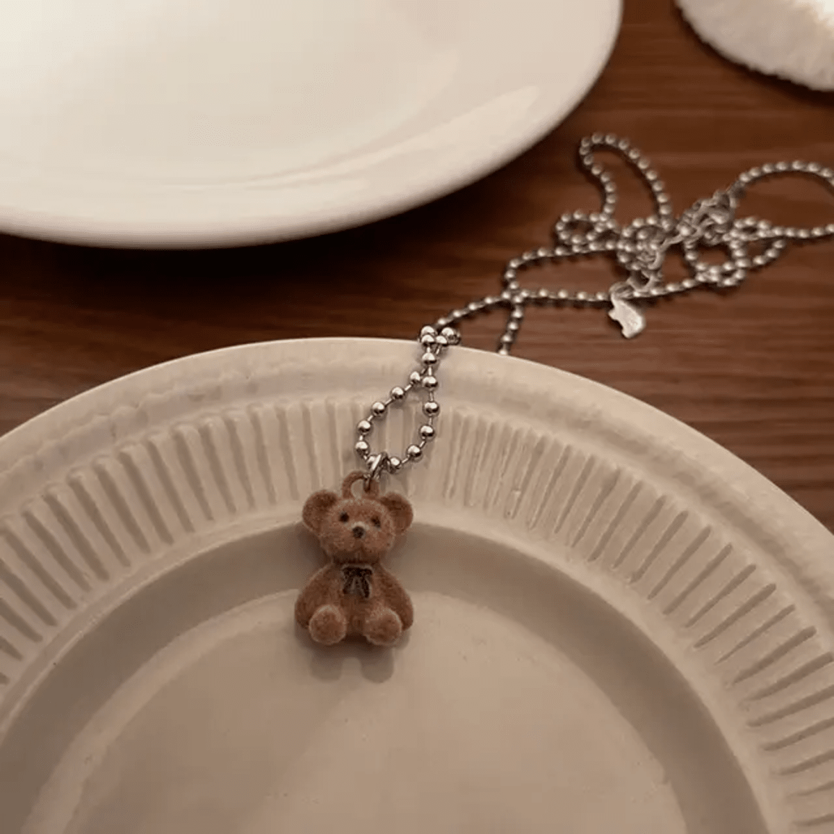 Flocking Bear Pendant Necklaces