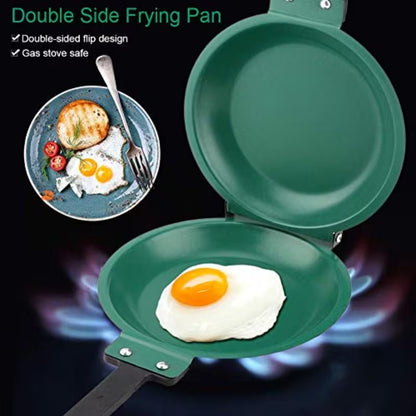 7.6in Diameter Double Side Flip Pan Ceramic Frying Pan Specialty Round Omelette Skillet Small Safe Kitchen Pancake Cookware, Pancake Frying Pan, Omelette Maker, Pancake Pan Nonstick, Pancake Pan, Omelette Pan