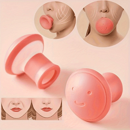 (Pack of 2) Silicone Fragrance Free V Line Chin Shaper Face Lift Tightening Tool and Muscle Trainer Slimming Device for Men and Women