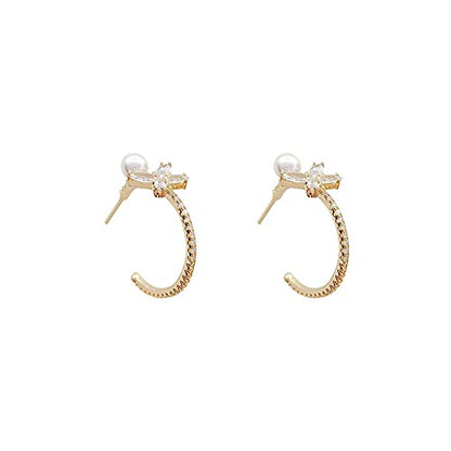 Cute pearl drop chand bali earrings