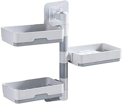 3-Layer Soap Dish & Sponge Rack Organizer
