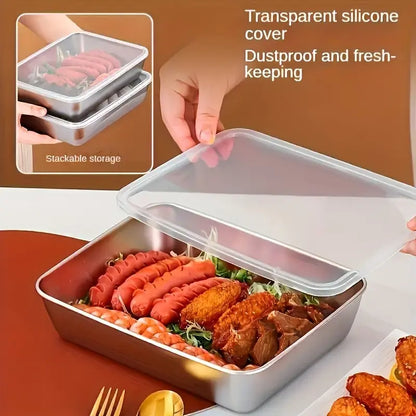 Non Stick Baking Pan Food Storage Box with Cover Pack of 2 🔥🔥