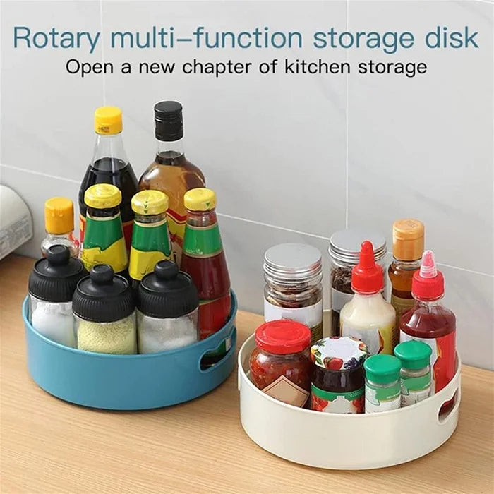 Premium 360° Rotating Organizer Tray with Side Handles