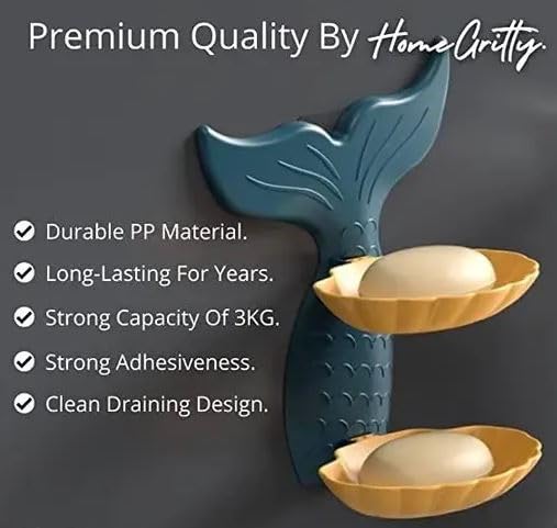 Mermaid Double Layer Soap Tray, Elegant Fishtail Design