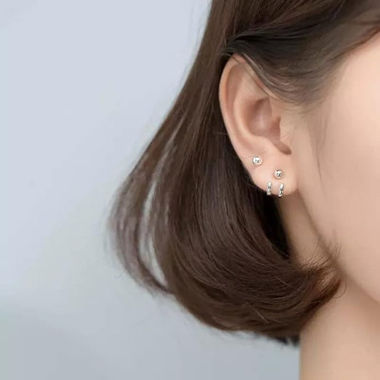 Silver Stud Design Ear Set for Unisex