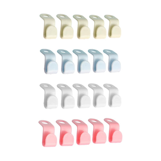Multi-Color Plastic Hanger Connector Clips – Space Saving Cascading Hooks for Wardrobe, Shirt & Clothes Organizing