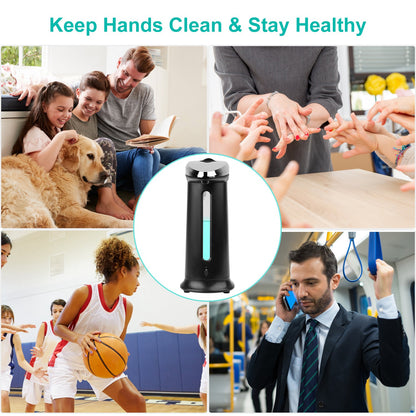 Automatic Soap Dispenser 400ML 16.9OZ Anti-slip Sensor Refillable Hand Gel Desktop Dispenser 2 Drop Volume Adjustment
