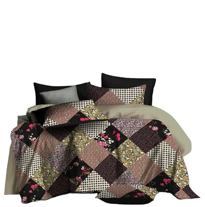 Multicolor Floral Printed Double Bed Bedsheet with 2 Pillow covers