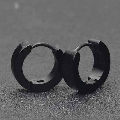 Black Hoop Earrings for Men