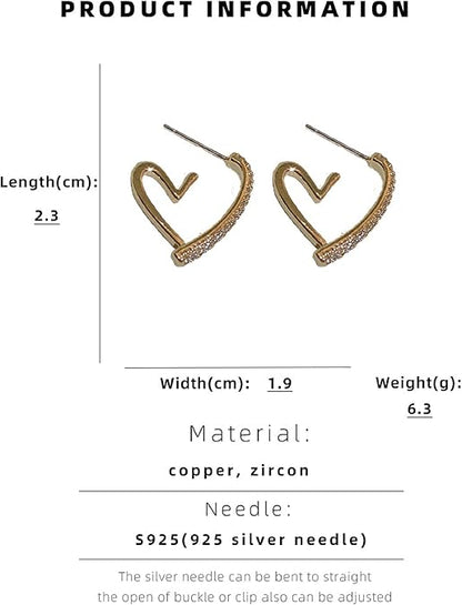 Heart Shape Dimond Crystal Korean earring