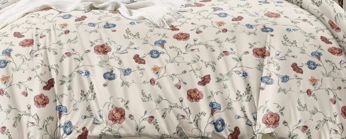 King Size White Flower Print Double Bed Elastic Fitted Premium Bedsheet