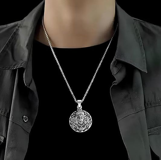 Silver-Plated Hanuman Pendant | Stylish & Durable Locket for Men