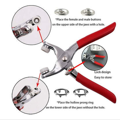 Heavy-Duty Snap Button Kit for Clothes, Bags & Leather