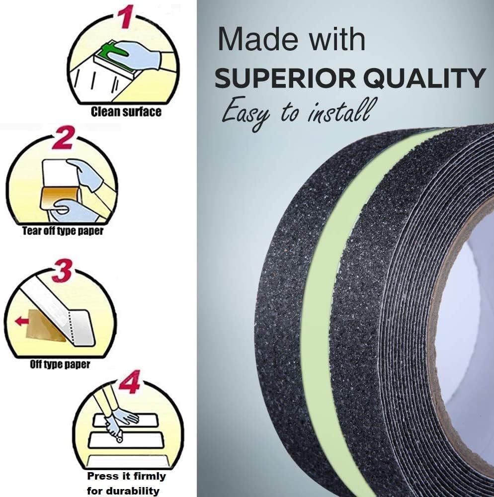 Glow-in-the-Dark Anti-Slip Tape for Stairs (2"x 5M)