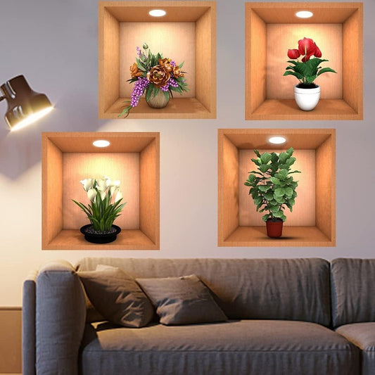 3D Vase Wall Sticker (Random Prints)