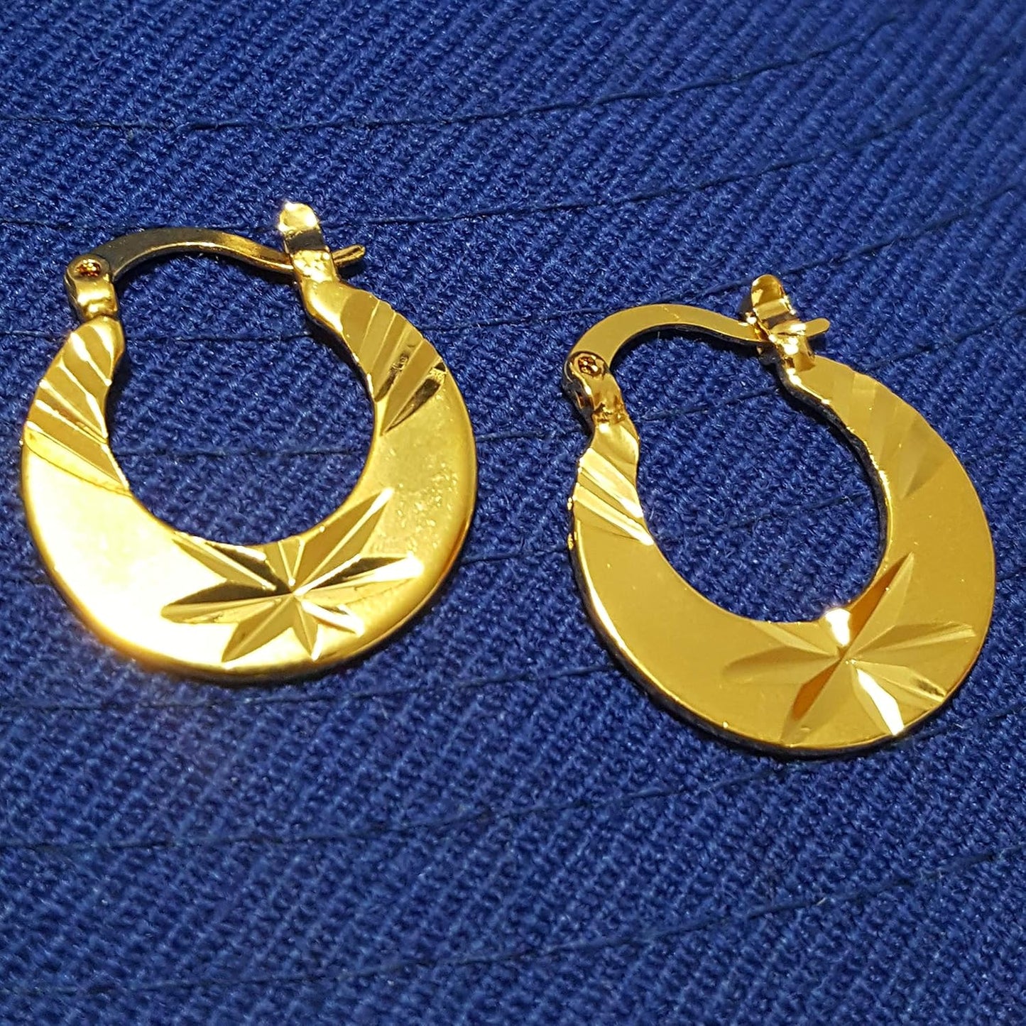 Gold-Plated Stainless Steel Circular Hoop Earrings For Man