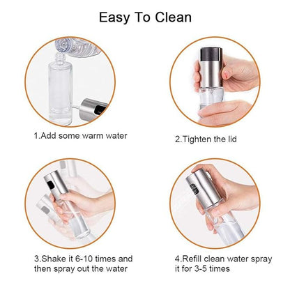 (Pack of 2) Food-grade Glass Oil Spray Transparent Vinegar Bottle for Cooking