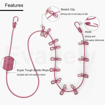 Cloth Drying Rope with Two-Sided Hooks (Heavy Quality)