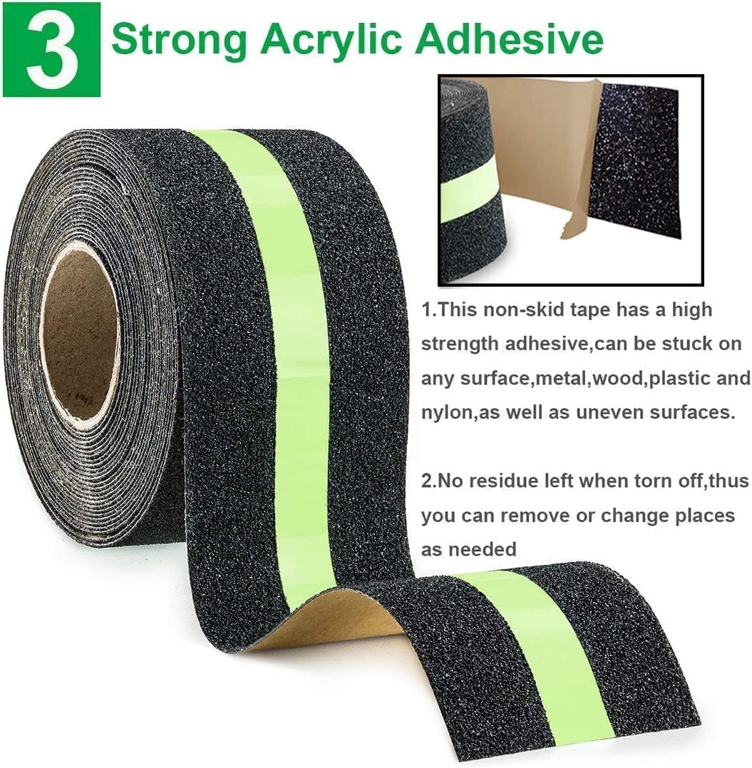 Glow-in-the-Dark Anti-Slip Tape for Stairs (2"x 5M)