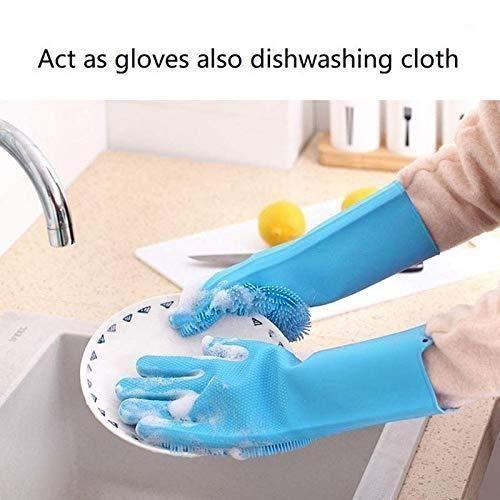 Magic Silicone Scrubbing Gloves for Dishwashing & Cleaning