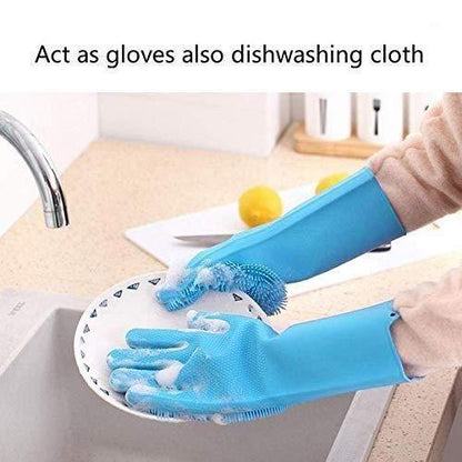 Magic Silicone Scrubbing Gloves for Dishwashing & Cleaning