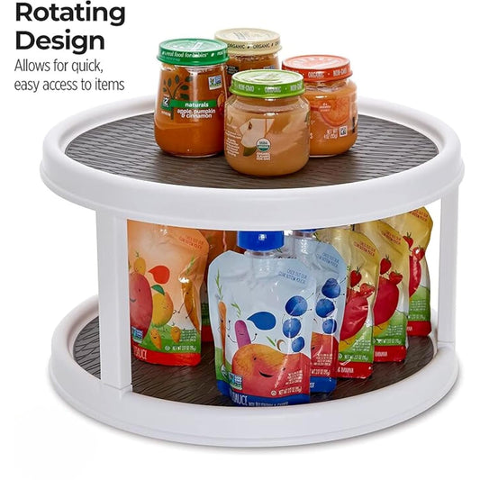 Double Layer 360° Rotating Spice Rack Organizer