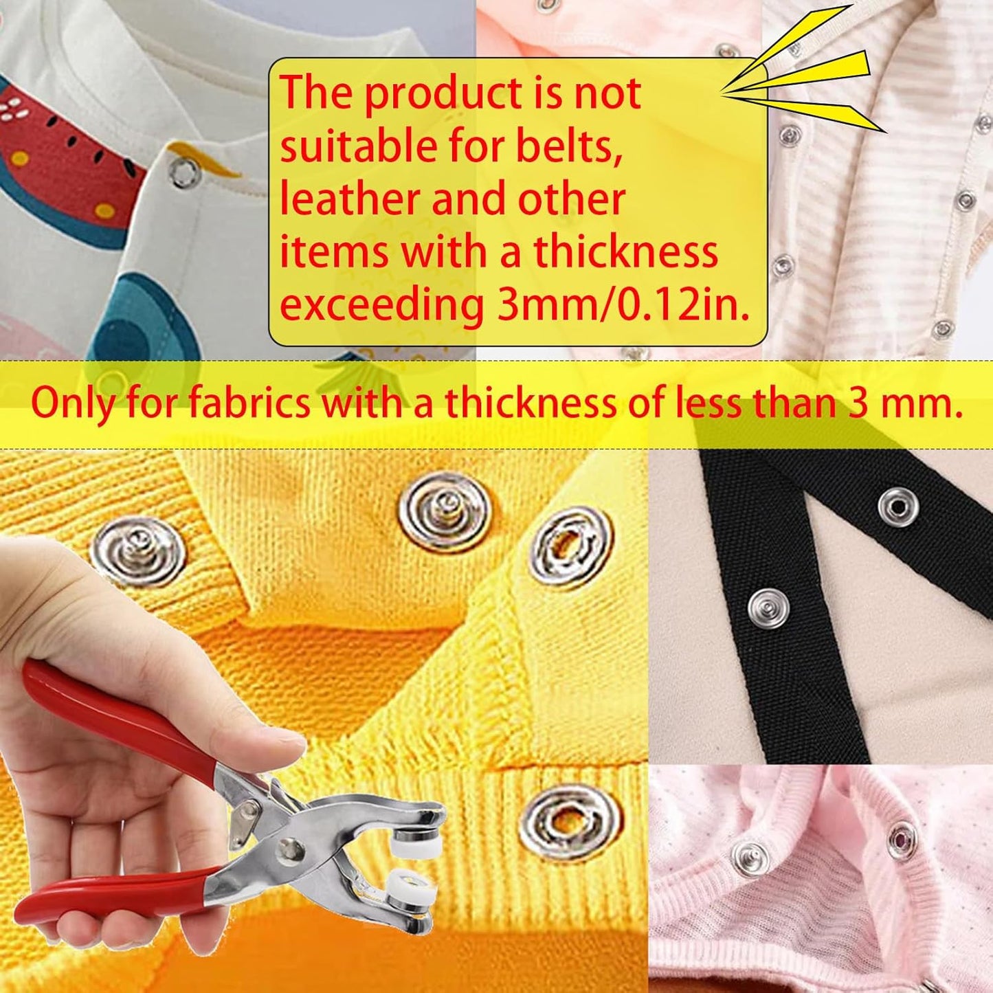 Heavy-Duty Snap Button Kit for Clothes, Bags & Leather