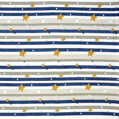 Starry Stripes Double Bed Bedsheet Fitted (Elastic) with 2 Pillow Covers