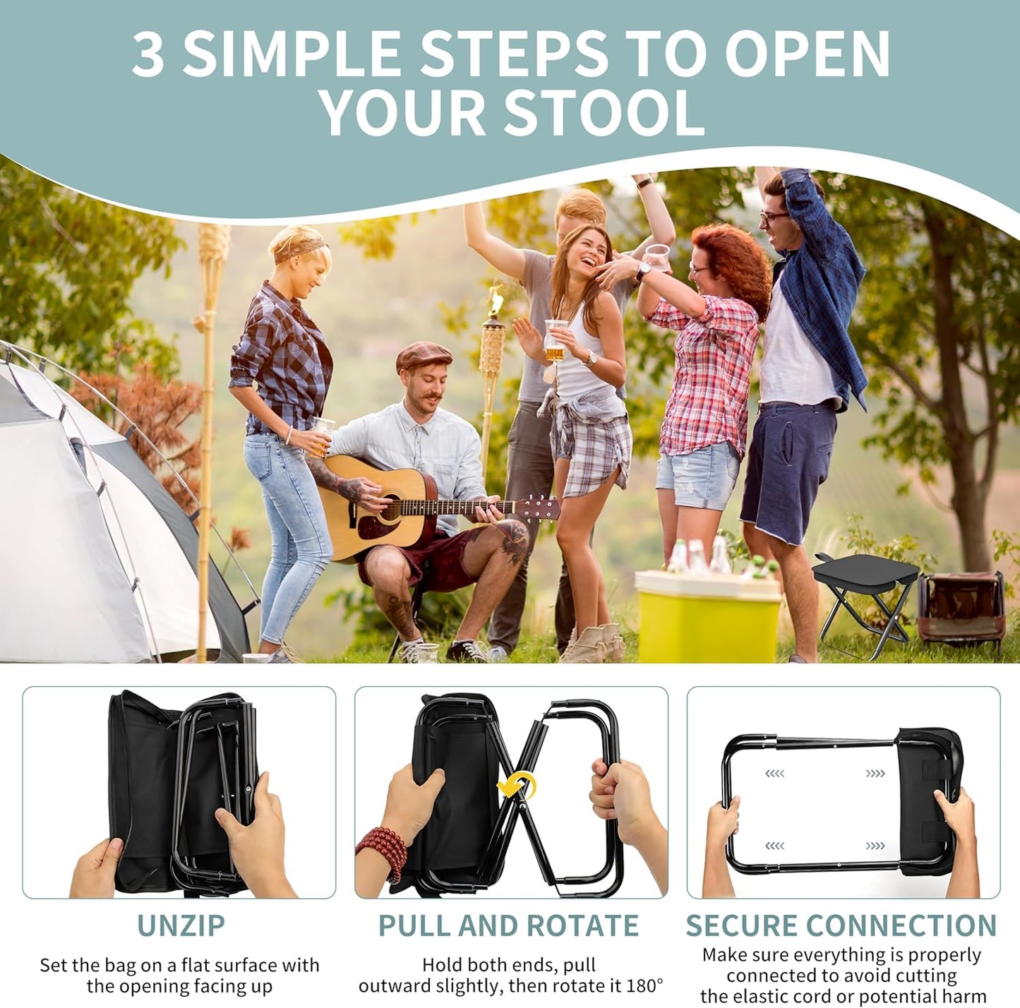 Portable Lightweight Foldable Travel Stool