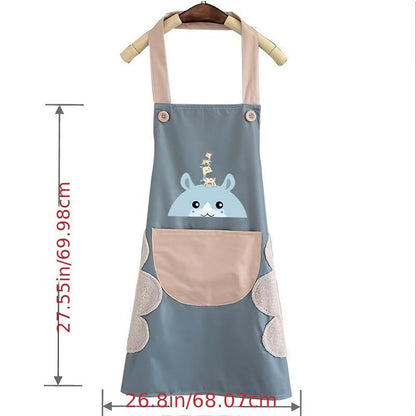 Lovely Cartoon Deer Waterproof Kitchen Apron