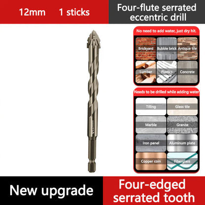 High-Strength 4-Flute Serrated Eccentric Drill Bit Kit