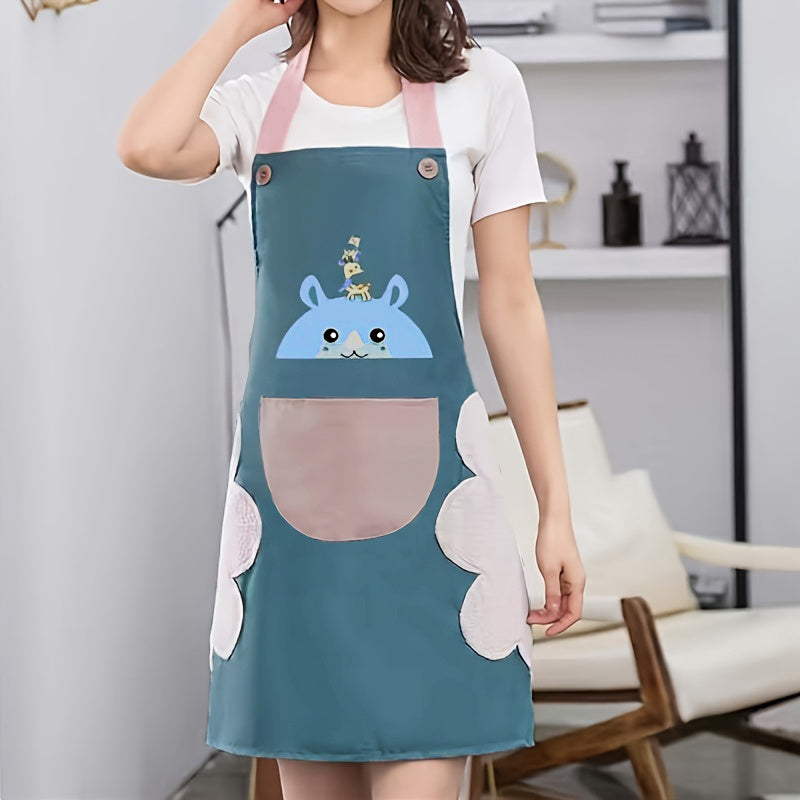 Lovely Cartoon Deer Waterproof Kitchen Apron