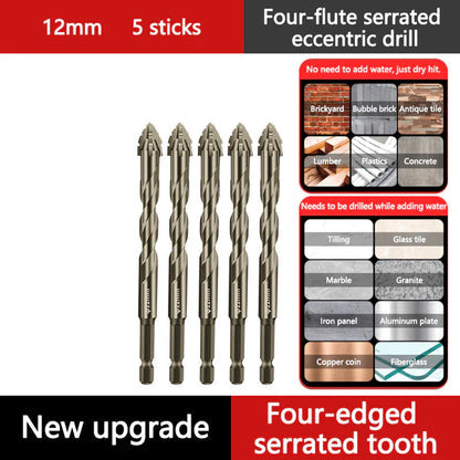 High-Strength 4-Flute Serrated Eccentric Drill Bit Kit