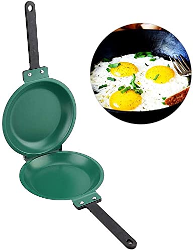 7.6in Diameter Double Side Flip Pan Ceramic Frying Pan Specialty Round Omelette Skillet Small Safe Kitchen Pancake Cookware, Pancake Frying Pan, Omelette Maker, Pancake Pan Nonstick, Pancake Pan, Omelette Pan