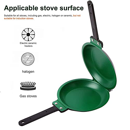 7.6in Diameter Double Side Flip Pan Ceramic Frying Pan Specialty Round Omelette Skillet Small Safe Kitchen Pancake Cookware, Pancake Frying Pan, Omelette Maker, Pancake Pan Nonstick, Pancake Pan, Omelette Pan