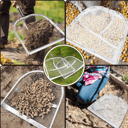 Heavy shovel for soil sifting