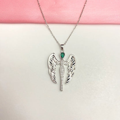 Stainless Steel Stylish Devil Angel Pendant Necklace
