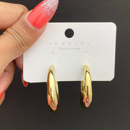 Golden Chunky Korean Hoop Earring