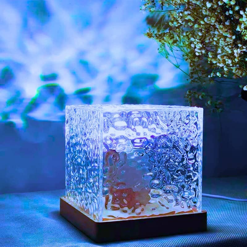 Dynamic Rotating Water Ripple Night Light