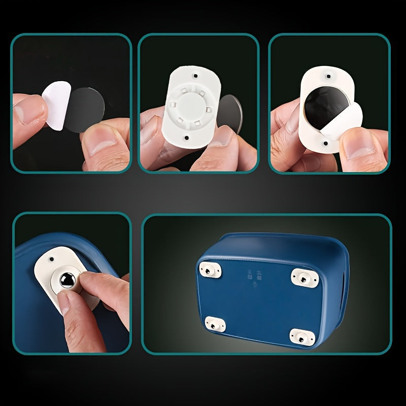 Self-Adhesive Mini Caster Wheels - 360° Rotating Universal Pulleys for Storage Boxes, Dustbins & Small Furniture (Stainless Steel Ball / ABS)